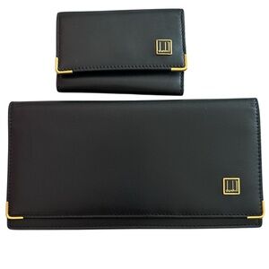 Dunhill Bi-Fold Black Leather Wallet & Key Rings